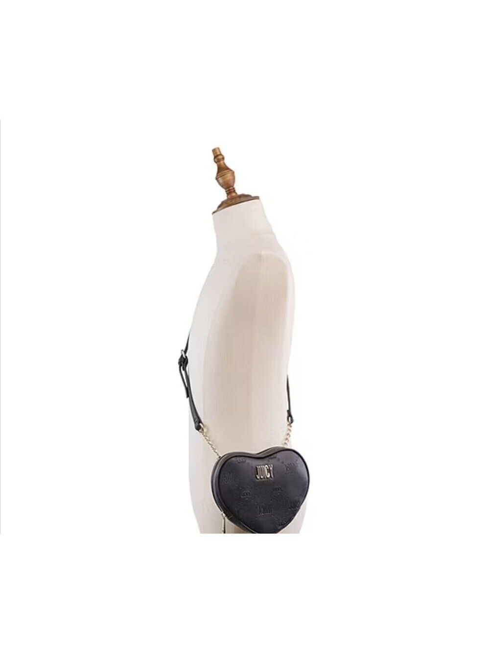BLACK HEART CROSSBODY PURSE BAG BY JUICY COUTURE "NEXT CROWN" LOVE VALENTINE NEW - Picture 4 of 4